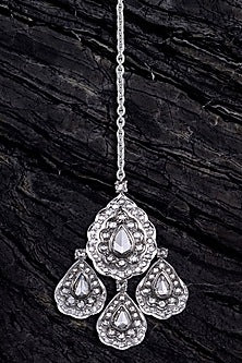 18 Kt White Gold Rose-Cut Diamond Maang Tikka