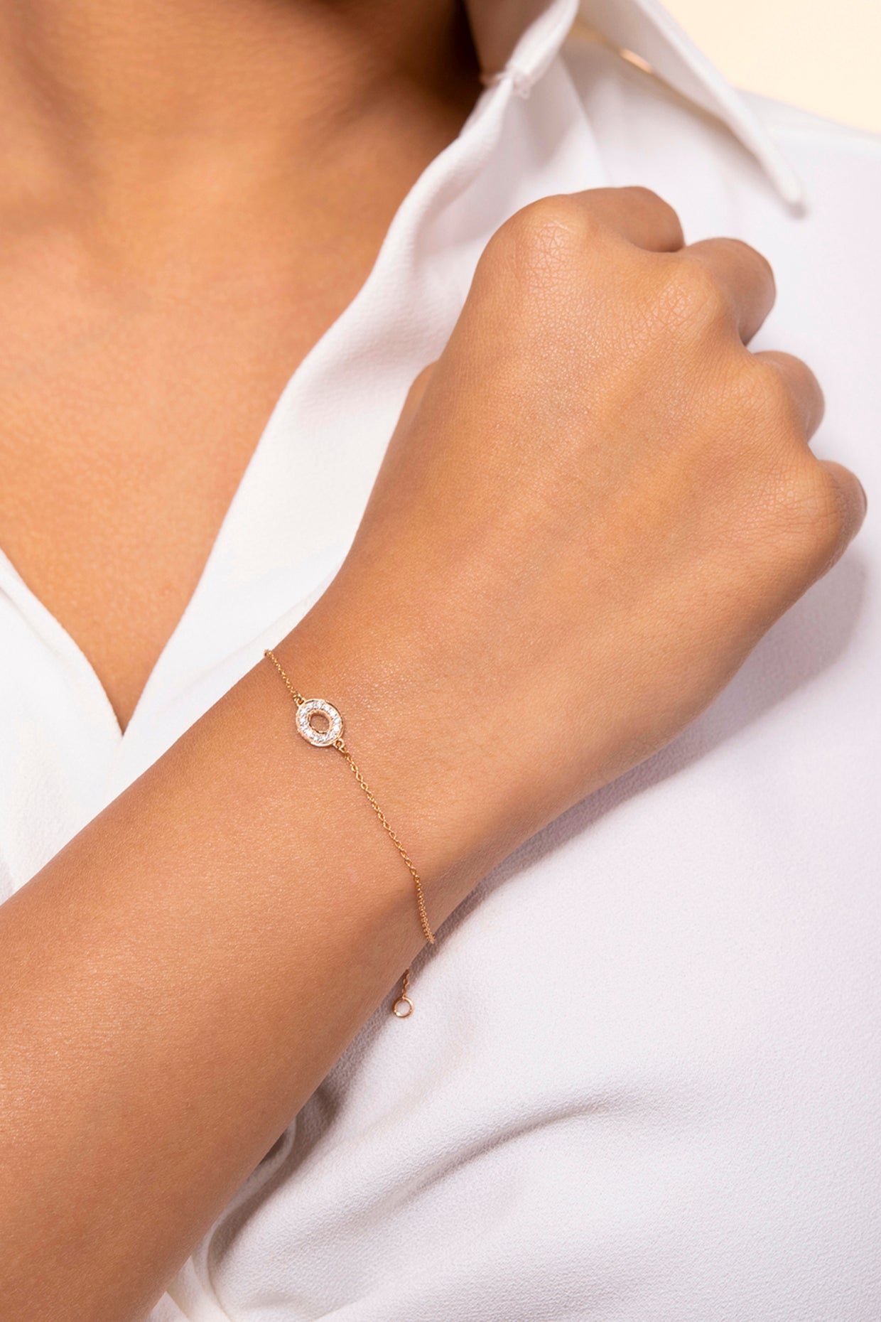 14 Kt Yellow Gold Diamond Bracelet