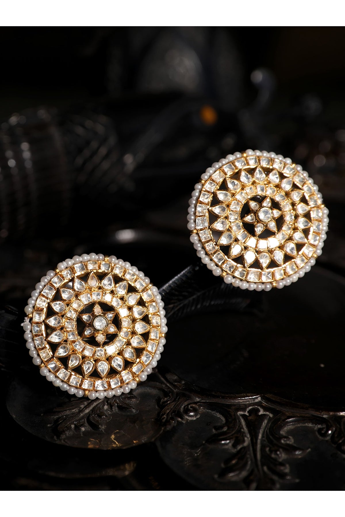 Gold Plated Pearl Stud Earrings