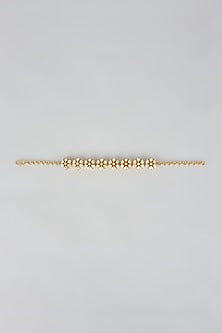 Gold Plated Kundan Polki Bracelet In Sterling Silver