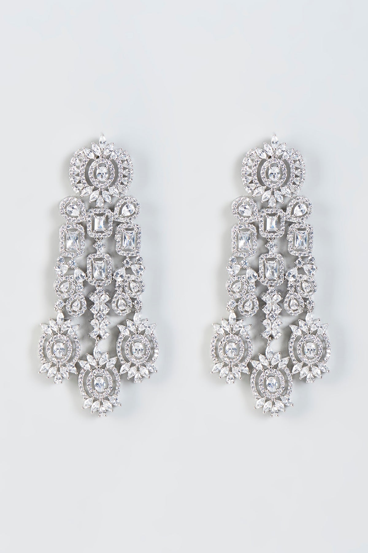 White Finish Zircons Necklace Set
