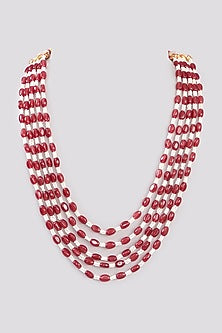 Red & White Beaded Mala