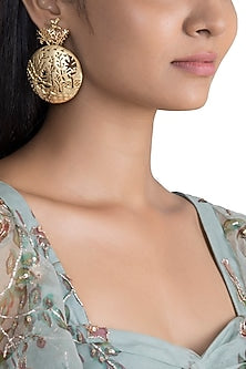 Gold Finish Metal Earrings