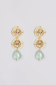 Gold Finish Pendant Mala Necklace Set