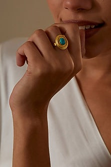 Gold Plated Shell Pearl Ring