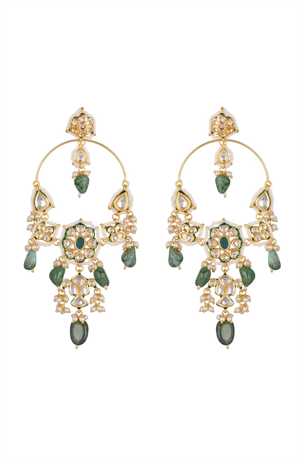 Gold Plated Kundan Chandbali Earrings