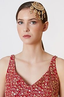 Gold Plated Chandbali Latkan Pasa