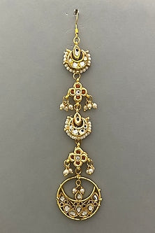 Gold Plated Stones Maang Tikka