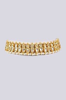 Gold Plated Pearl Choker Necklace