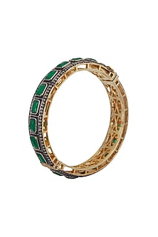 Gold Plated Emerald Bangle