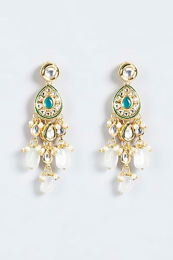 Gold Plated Pearl Dangler Earrings