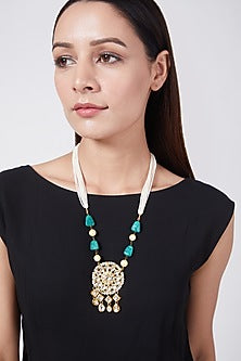 Gold Plated Pearl Pendant Necklace