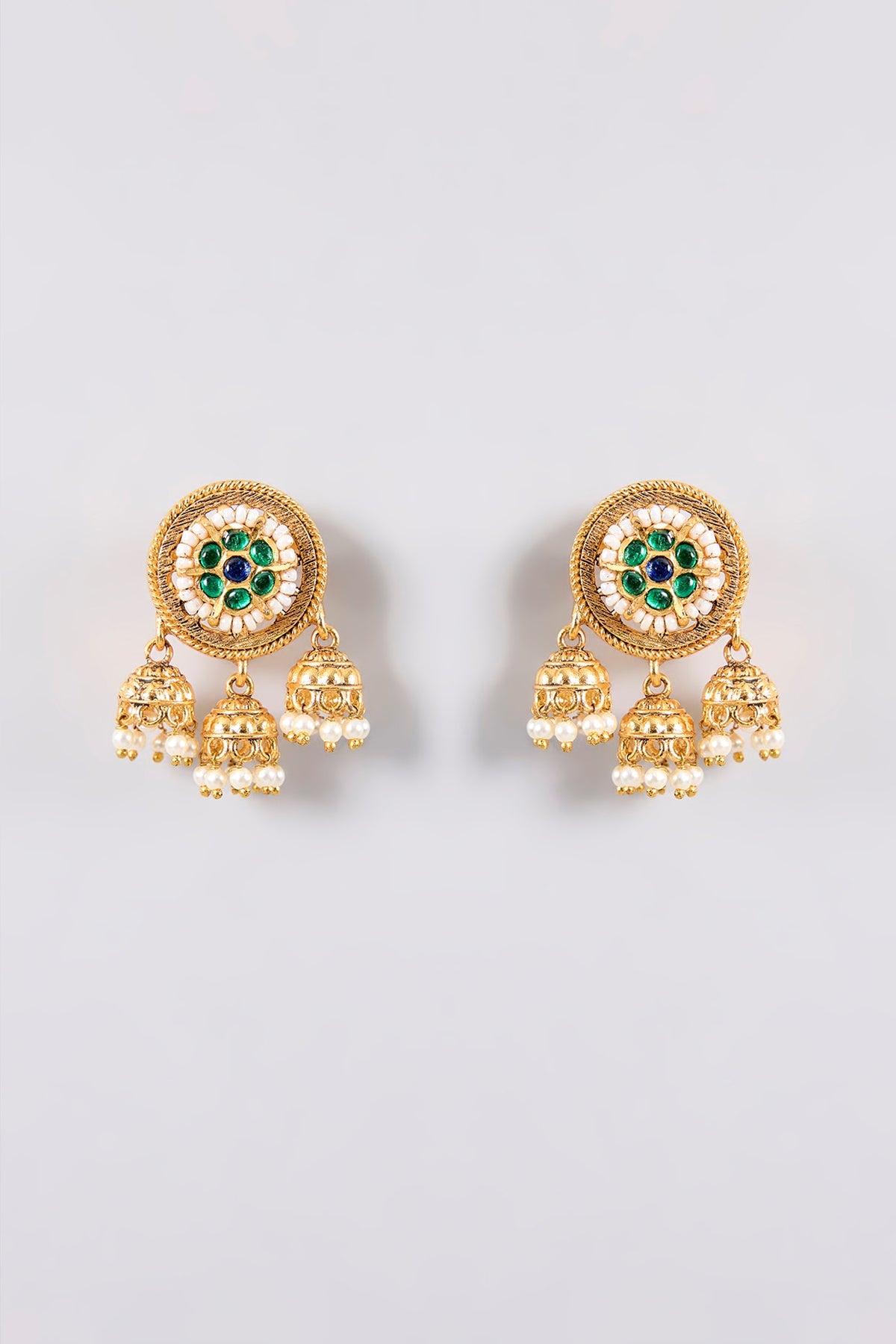 Gold Plated Pearl Dangler Earrings