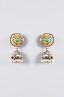 Silver Finish Multi-Colored Stone & Pearl Hasli Necklace
