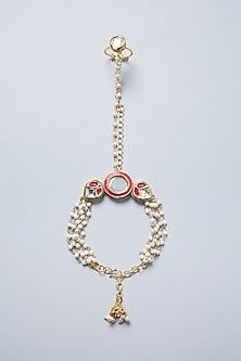 Gold Plated Pink & White Hathphool