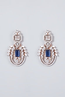 Gold Plated Zircon & Blue Stone Earrings