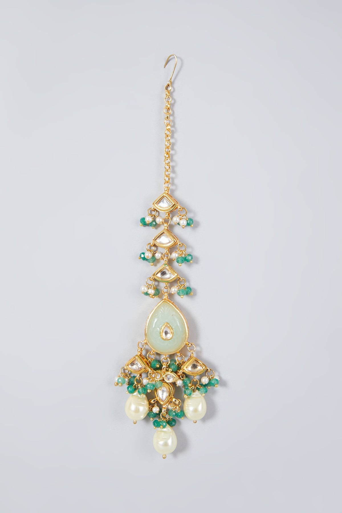 Gold Plated Kundan Polki Maang Tikka