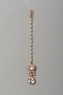 Gold Plated Kundan Polki Maang Tikka