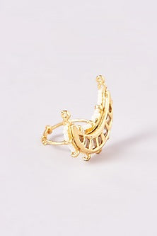 Gold Plated Kundan Polki Chand Ring