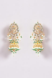 Gold Plated Kundan Polki & Pearl Layered Necklace Set