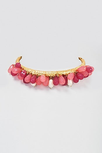 Gold Plated Beads & Pearls Choker Necklace