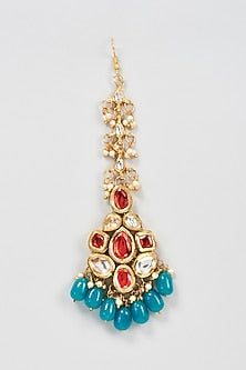 Gold Plated Kundan Polki Maang Tikka