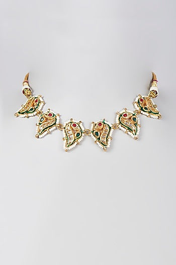 Gold Plated Peacock Motifs Choker Necklace
