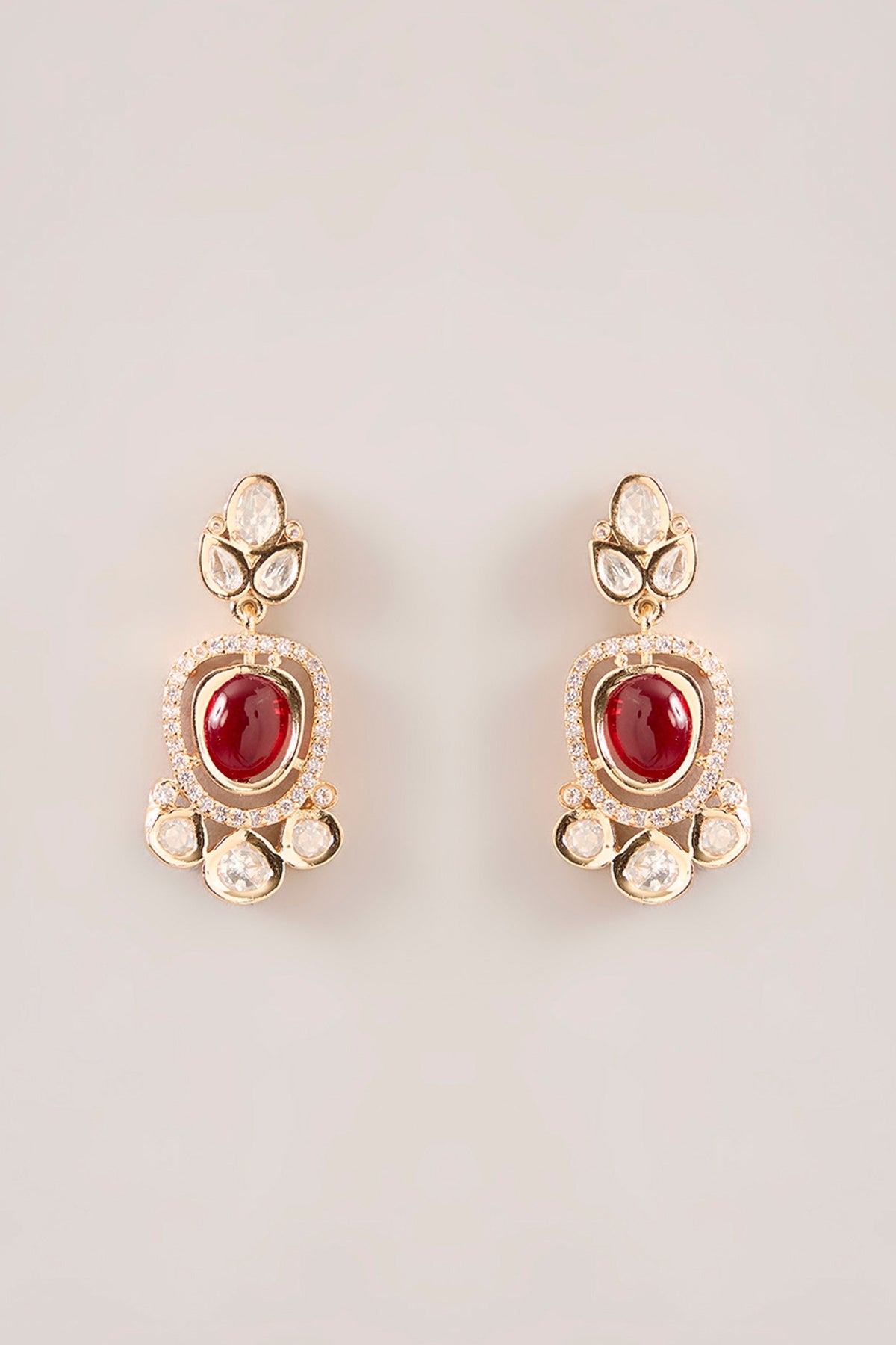 Gold Plated Multi-Colored Kundan Polki Necklace Set