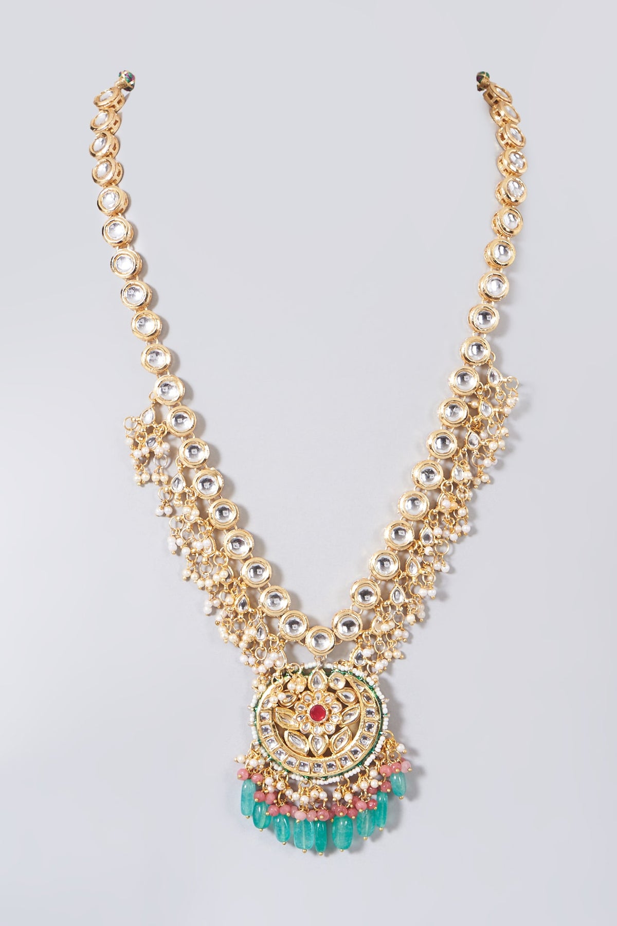 Gold Plated Kundan Polki Long Necklace