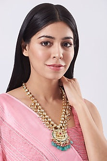 Gold Plated Kundan Polki Long Necklace