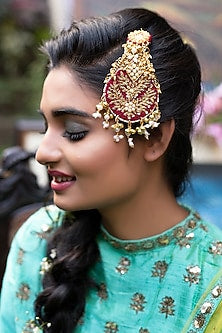 Gold Finish Moti Embroidered Pasa