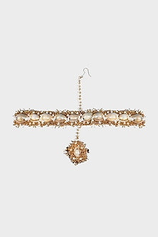 Gold Finish Pearl & Shell Mathapatti