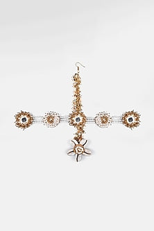 Gold Finish Pearl & Shell Mathapatti