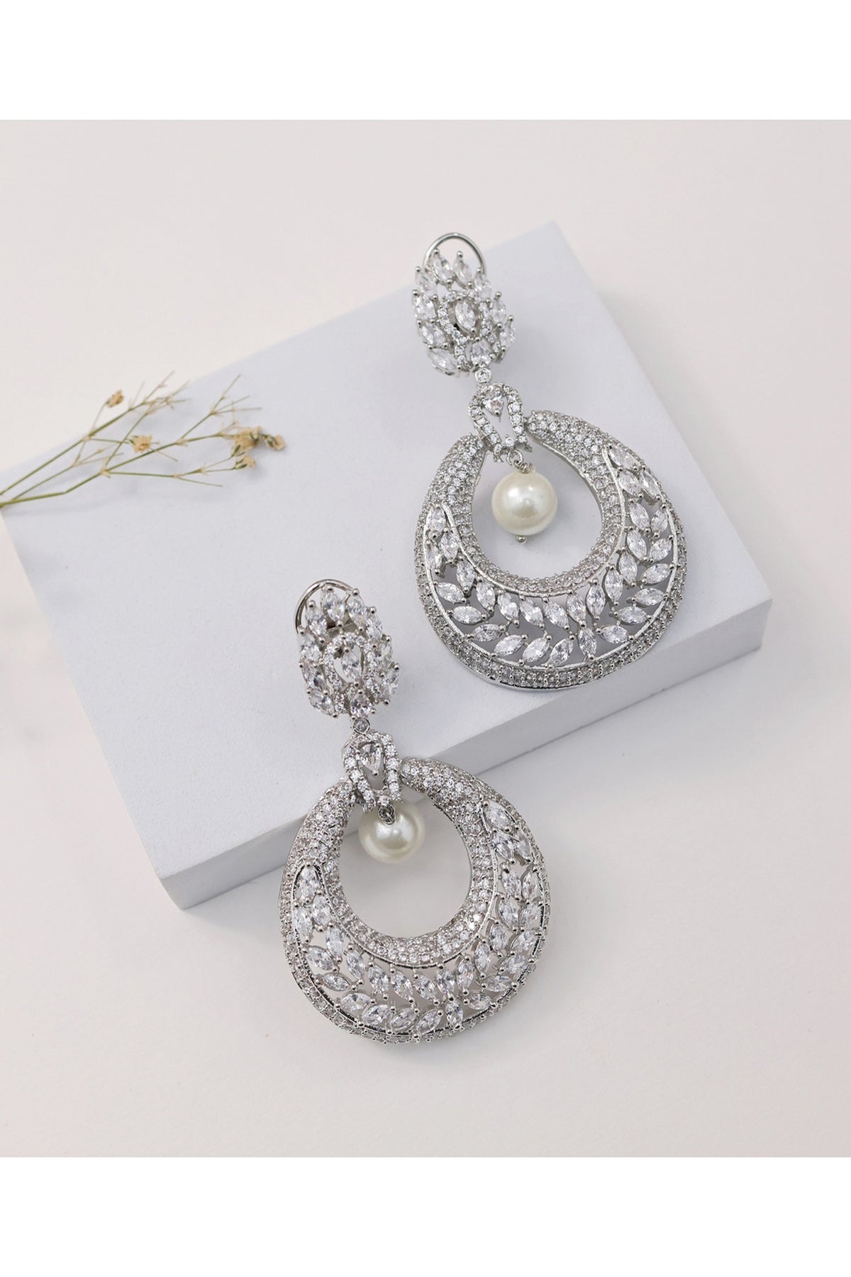 Silver Finish Handcrafted Dangler Earrings