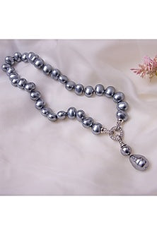 Grey Pearl Handcrafted Drop Necklace