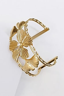 Gold Finish Floral Anti Tarnish Handcrafted Bracelet