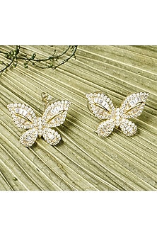 Gold Finish Cubic Zirconia Earrings