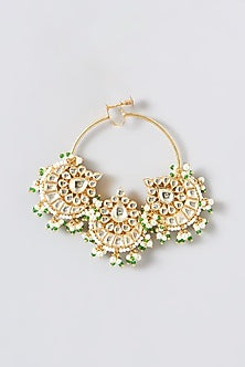 Gold Finish Kundan Polki Nath