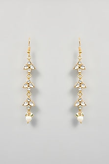 Gold Finish Kundan Polki Pendant Necklace Set