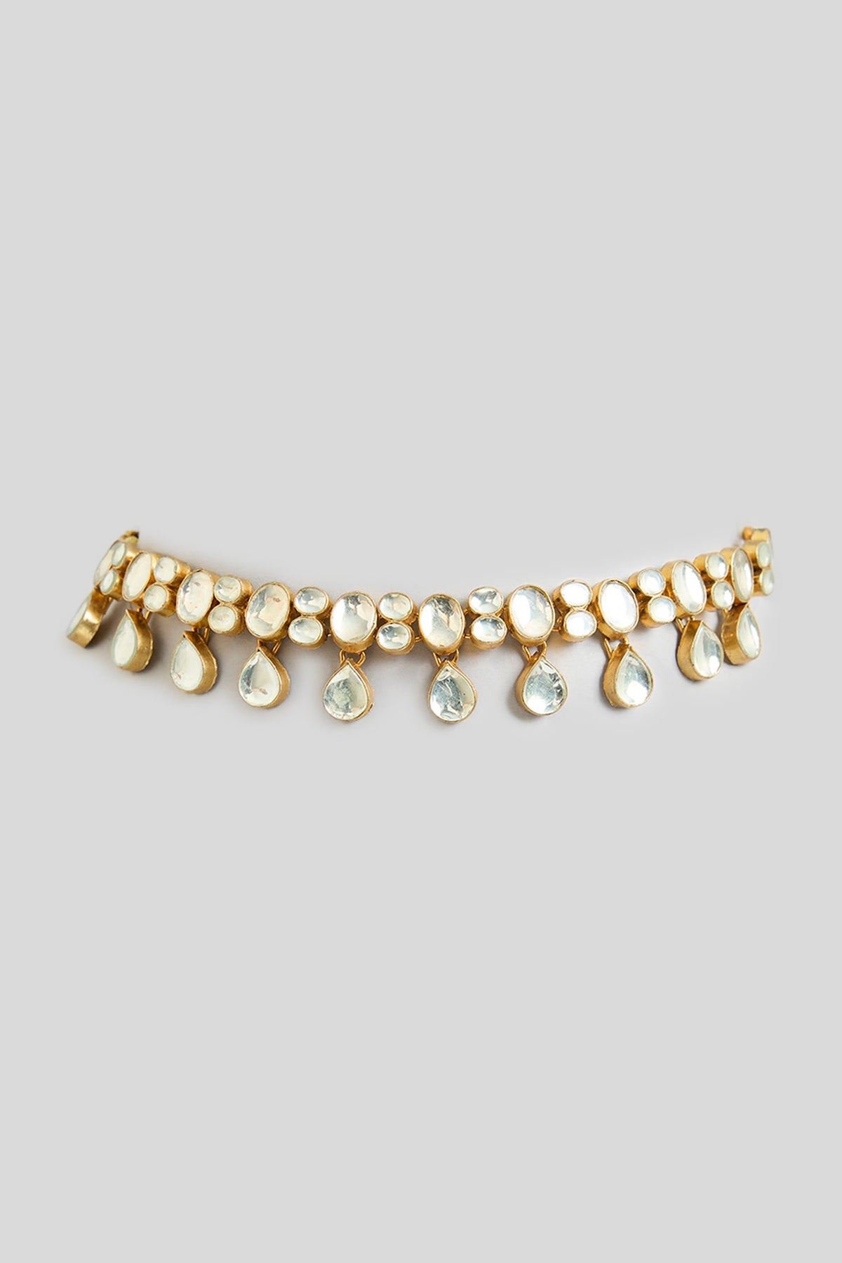 Gold Finish Kundan Polki Necklace