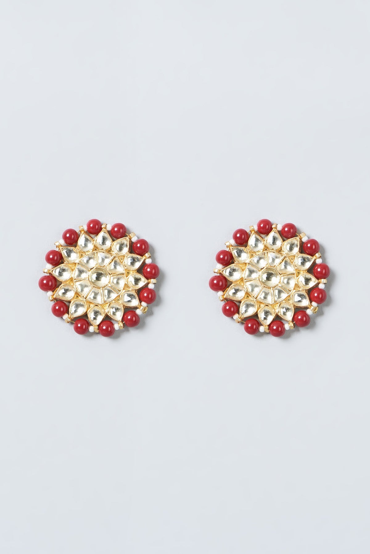 Gold Finish Kundan Polki Necklace Set