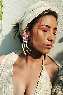 Multi-Colored Hand Embroidered Dangler Earrings