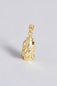 Gold Plated Artistic Geometric Hanuman Pendant In Sterling Silver