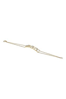 Two-Tone Finish Diamond Charm Bracelet