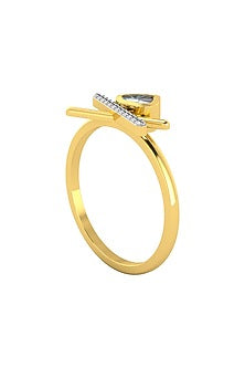 14kt Two-Tone Finish Kundan Polki On Diamond Ring