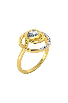 14kt Two-Tone Finish Circling Polki Diamond Ring