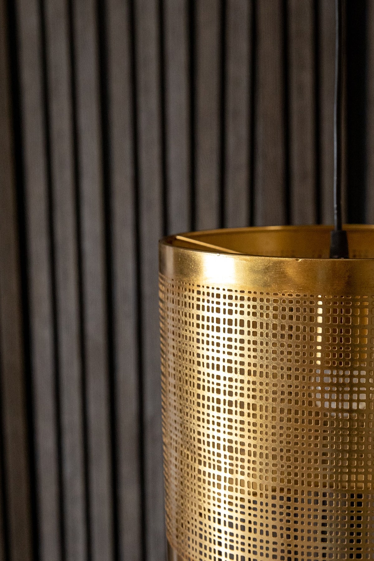 Shiny Gold Prufen Cylindrical Pendant Light