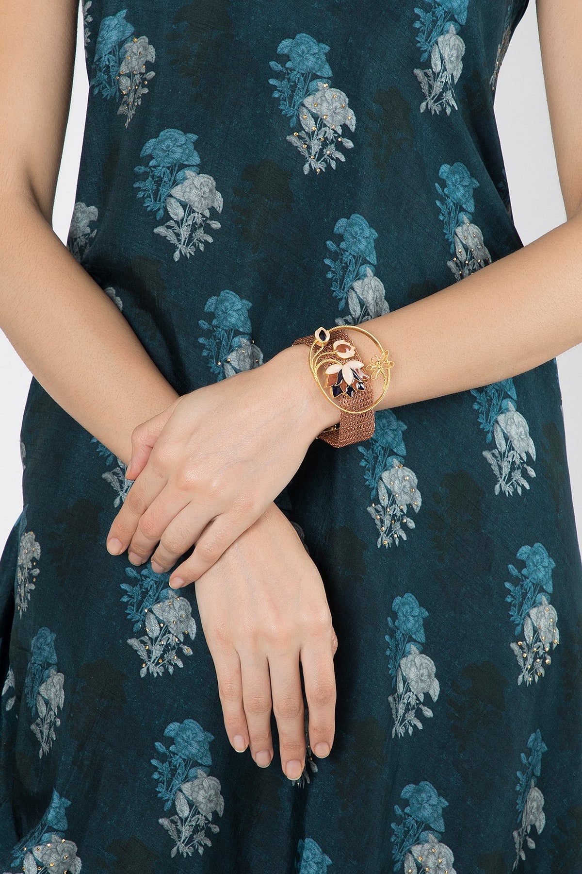 Gold Finish Enamel Bracelet