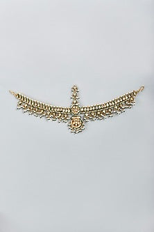 Gold Finish Meenakari Mathapati In Sterling Silver