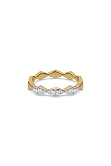 Gold Plated Lab-Grown Diamond Ring In Sterling Silver